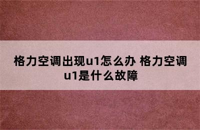 格力空调出现u1怎么办 格力空调u1是什么故障